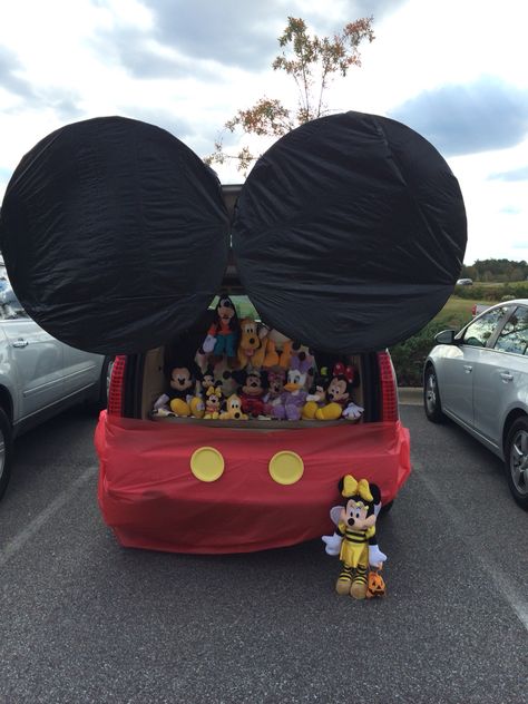 Our Trunk or Treat car - Mickey Mouse Clubhouse!!! Kids loved it! Halloween Car Decorations, Trunker Treat Ideas, Church Trunk, Trunk Or Treat Ideas, Mickey Mouse Pins, Car Decorations, Treat Ideas, Mickey Mouse Party, The Trunk