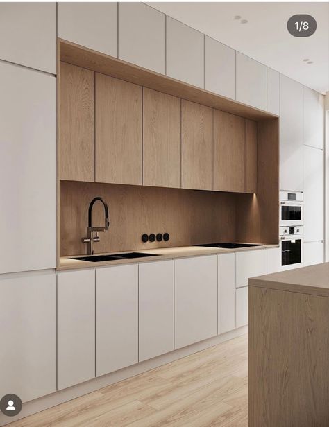 Kitchen Shelf Design, Japandi Kitchen, Minimal Kitchen Design, Scandinavian Kitchen Design, Minimal Kitchen, Modern Kitchen Interiors, Kitchen Design Plans, Scandinavian Kitchen, House Design Kitchen