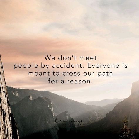 Cross Paths Quotes, New People Quotes, Meet New People Quotes, Quotes About Meeting People, Accident Quotes, There Are No Coincidences, No Coincidences, Reason Quotes, Path Quotes