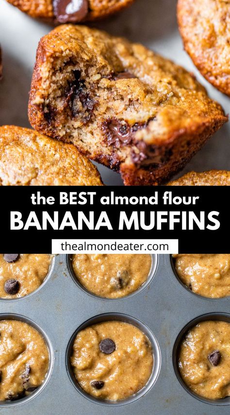 Almond Flour Banana Muffins, Almond Flour Banana, Ripe Banana Recipe, Gluten Free Banana Muffins, Almond Flour Muffins, The Boiled Egg Diet, Healthy Banana Muffins, Egg Diet Plan, Baking With Almond Flour