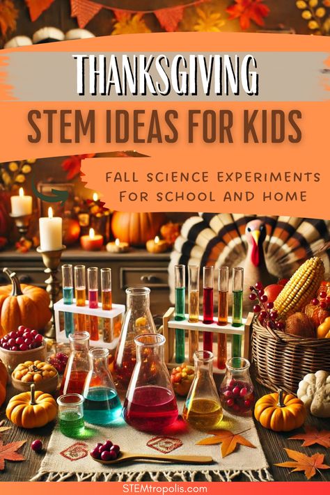 Have fun with Thanksgiving Science with these engaging Thanksgiving STEM Activities! Perfect for November Lesson Plans, these Fall Science Activities include Turkey Science and Pumpkin Math Activities 🎃. Bring the festive spirit to your classroom or dinner table at home with hands-on Thanksgiving Science Activities that combine fun and learning. Ideal for November STEM, these experiments make science and math come alive! 🍂🧪 Fall 4h Activities, November Preschool Activities Learning, November Science Activities For Kindergarten, Thanksgiving Themed Stem Activities, November Activity For Kids, Gratitude Stem Activities, November Stem Activities Preschool, November Stem Projects, Stem Fall Activities Elementary