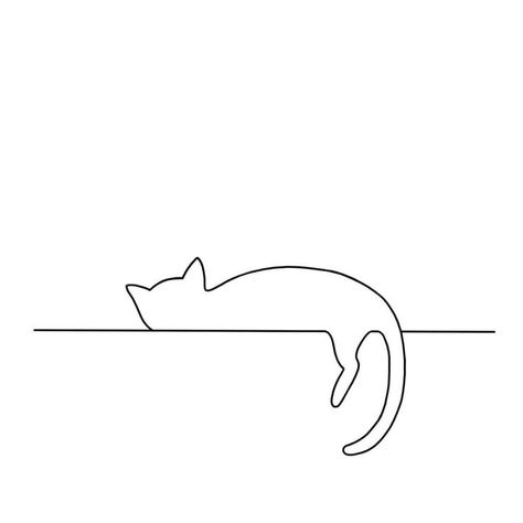 Cat Tattoo Simple, 심플한 그림, Cat Tattoo Designs, Minimalist Drawing, 강아지 그림, Mini Drawings, Line Tattoos, Cat Tattoo, Wire Art