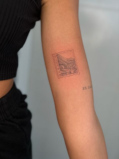 ha giang loop post stamp tattoo Stamp Tattoo Location, Old Stamp Tattoo, Vienna Postage Stamp Tattoo, Fine Line Stamp Tattoo Ideas, German Stamp Tattoo, Greece Postage Stamp Tattoo, Vietnam Stamp Tattoo, Post It Stamp Tattoo, Thailand Stamp Tattoo