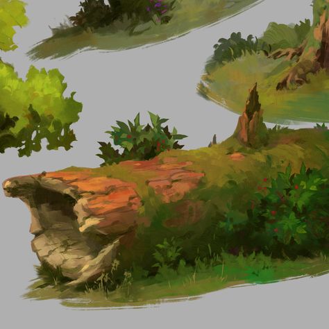 Tree Digital Art Tutorial, Forest Isometric, How To Draw Forest, Nature Study Paintings, Forest Digital Painting, Forest Concept Art, Forest Reference, Art With Leaves, Paint Forest