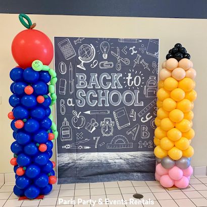 Back To School Ballon Decor, Back To School Decorations Party, Classroom Balloon Decor, Back To School Balloons Decoration, Welcome Teachers Back To School Ideas, Back To School Party Ideas Decorations, Preschool Graduation Balloon Arch, Back To School Balloon Ideas, Kindergarten Graduation Decor