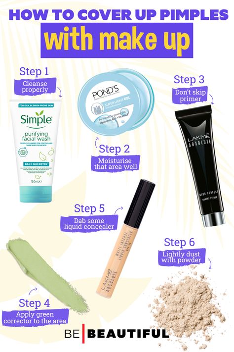 Hide pimples with makeup Makeup Materials Products, Makeup For Pimple Skin, How To Hide Pimples With Makeup, Makeup On Acne Skin, How To Hide Pimples, Makeup For Acne Prone Skin, Cover Pimples, Cover Up Pimples, Bong Girl