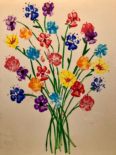 Dog Print Flower Painting, Dog Paintings Pawprint, Art By Dogs, Paw Print Flower Painting, Dog Paw Painting Diy, Dog Paw Painting Ideas Diy, Paw Prints Painting, Dog Paw Print Craft Diy, Paw Print Painting Ideas On Canvas