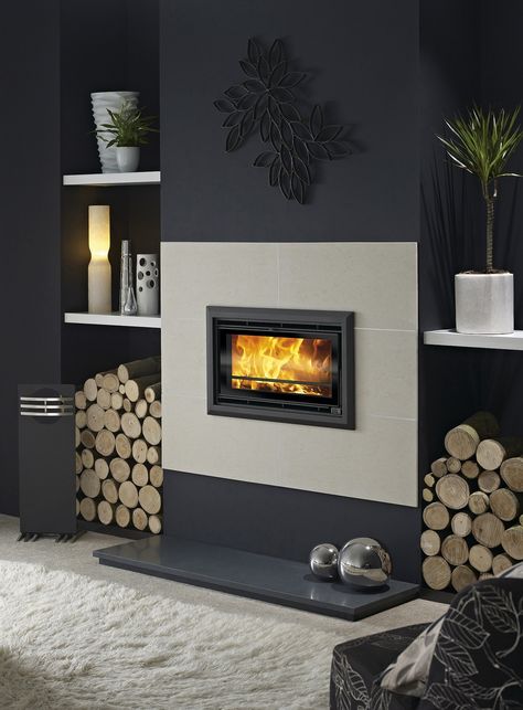 Inset Stove Surround Ideas, Inset Wood Burner Fireplace Ideas, Inset Log Burner Fireplace Ideas, Inset Stove Fireplace Ideas, Inset Fireplace Ideas, Inset Log Burners, Modern Fireplace Ideas, Wood Burner Fireplace, Fireplace Gallery