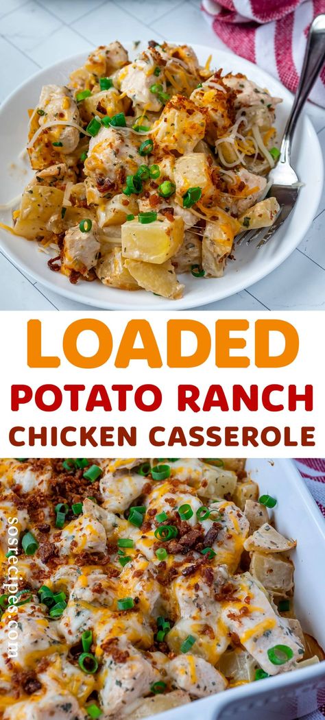 Essen, Chicken Casserole, Fast Dinner Recipes, Loaded Potato, Fast Dinners, Ranch Chicken, Supper Recipes, Health Dinner Recipes, Easy Casserole Recipes