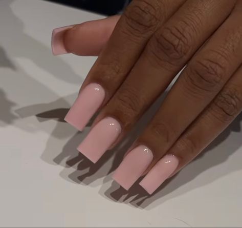 Medium Length Nails Tapered Square, Plain Set Nails, Long Square Nails Solid Color, Square Acrylic Nails Plain Color, Plain Polygel Nails, Colour French Tips Nails Square, Plain Pink Acrylics, Sold Color Acrylic Nails, Clean Nails Square