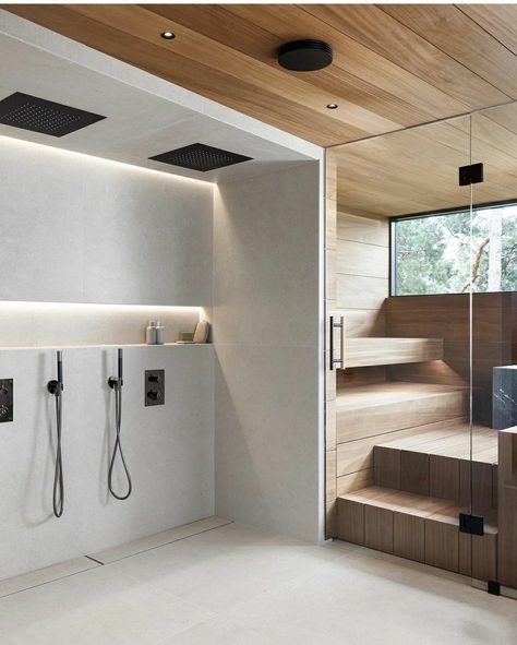 Sauna Bathroom Design, Spa In Casa, Drømme Bad, Basement Ideas Man Cave, Home Spa Room, Wellness Room, Sauna House, Indoor Sauna, Gym Room At Home