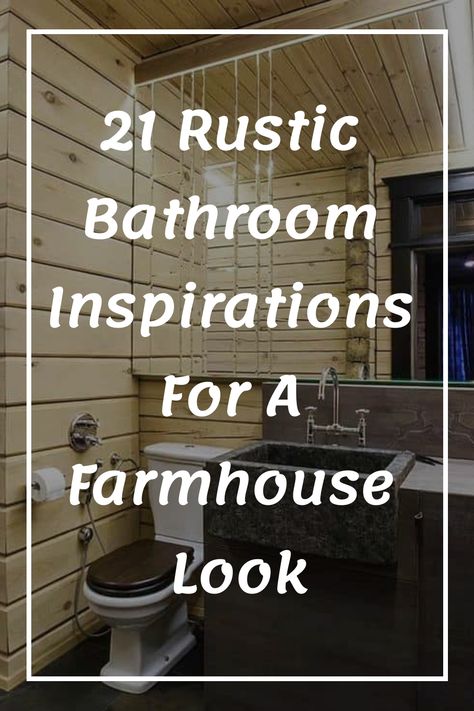 Discover 21 stunning rustic bathroom inspirations to achieve that charming farmhouse look you've always wanted. From wooden accents to vintage fixtures, these ideas will bring warmth and character to your space. Whether you prefer a modern rustic touch or a classic farmhouse feel, this collection has something for every style. Get inspired and transform your bathroom into a cozy retreat with these authentic designs. Explore the beauty of rustic decor and create a space that perfectly blends comf Unique Bathroom Walls, Rustic Farmhouse Inspiration, Rustic Bathroom Flooring Ideas, Farmhouse Bathroom Walls, Cottage Core Bathroom Remodel, Rustic Bathrooms Ideas Farmhouse, Country Bathroom Ideas Farmhouse, Rustic Bathroom Designs Farmhouse Style, Farmhouse Bathroom Colors