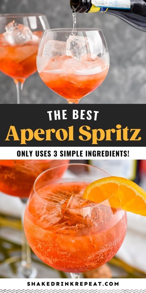 Spritz Cocktail Recipes, Shake Drink, Aperol Spritz Recipe, Italian Drinks, Spritz Recipe, Italian Cocktails, Shakes Drinks, Boozy Drinks, Mixed Drinks Recipes