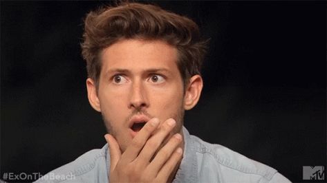 Shocked Surprised GIF - Shocked Surprised Realize - Discover & Share GIFs Suprised Face Reaction, Shocked Reaction Video, Surprised Reaction Pic, Tv Turn Off Effect Gif, Gif Angry, Shocked Face Meme, Shock Meme, Excited Face Meme, Surprised Face Meme