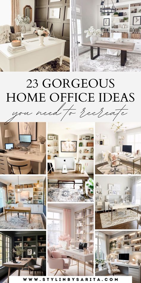 home office ideas Office Rugs Ideas, Cute Home Office Ideas, Female Home Office, Feminine Home Office Classy, Womens Home Office, Cute Home Office, Gorgeous Office, England Street, Cottage Office