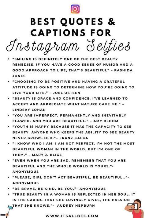 Best Instagram Captions & Quotes -Short/Long/Sassy/Cute.. Quotes For Cute Pictures, Makeup Selfie Captions, Kentucky Captions Instagram, Self Love Picture Captions, Picture Quotes Instagram Selfie, Half Face Selfie Caption, Picture Captions Instagram Selfie, Quotes For Pictures Captions, Selfie Captions Instagram Sassy Short