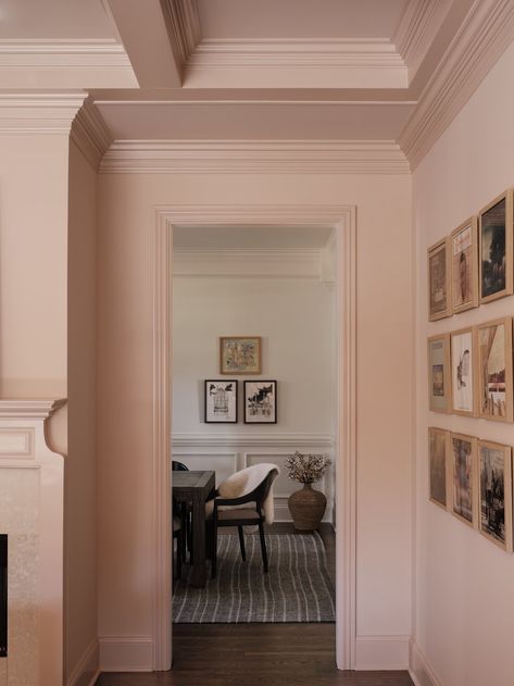 #BringingItalytoSpain — mitzi maynard Pink Hallway, Setting Plaster, Pink Painted Walls, Light Pink Walls, 2024 Bedroom, Colour Wall, Hall Ideas, Ceiling Trim, Plaster Paint