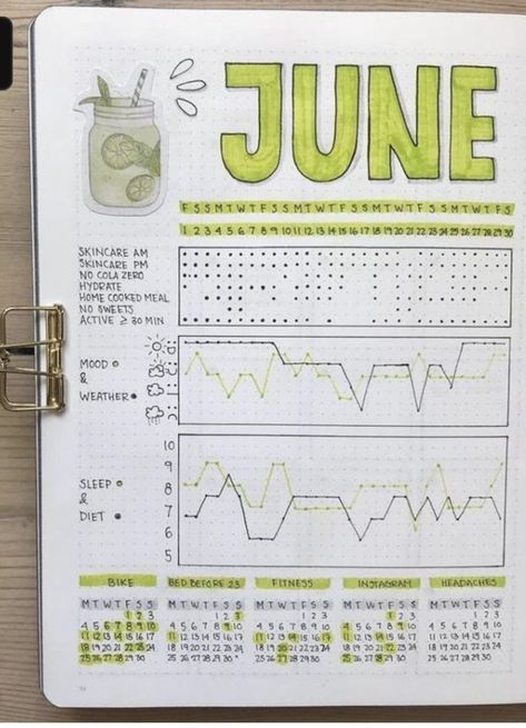 June Month, Studie Hacks, Bullet Journal Work, Tracker Ideas, Bullet Journal Ideas Templates, Creating A Bullet Journal, Bullet Journal Mood Tracker Ideas, Bullet Journal Paper, Bullet Journal Tracker