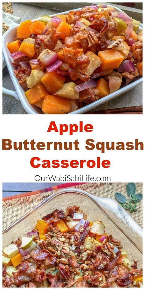 Butternut Squash Side Dish, Butternut Squash Casserole, Vegetables Dishes, Butternut Squash Apple, Squash Casserole Recipes, Paleo Side Dishes, Paleo Sides, Squash Casserole, Thanksgiving Recipes Side Dishes