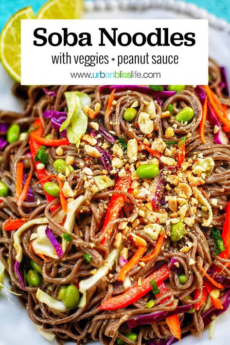 Soba Noodle Recipe Healthy, Vegetarian Soba Noodles, Healthy Soba Noodles, Noodles With Vegetables, Soba Noodles Recipe, Vegetarian Noodles Recipes, Peanut Sauce Noodles, Vegetarian Noodles, Soba Noodles Salad