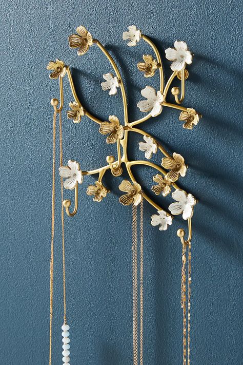 Amalia Jewelry Organizer | Anthropologie Iron Jewelry, Jewelry Rack, Unique Bathroom, Bhldn Weddings, Store Organization, Wall Storage, Boho Wall Decor, Jewelry Stand, Jewelry Organizer