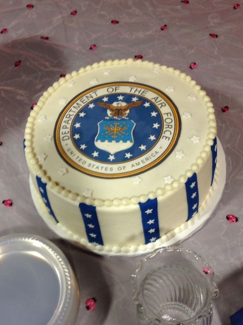 Air Force grooms cake Retirement Cake Air Force, Air Force Cake, Air Force Nurse, Basic Training Graduation, Air Force Reserve, Ball Cake, Basic Training, Indian Air Force, Military Ball