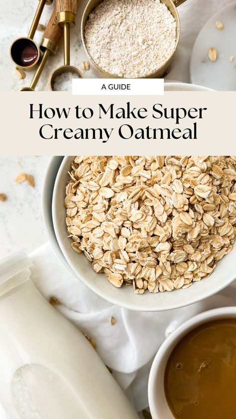 oats, milk bottle and other pantry ingredients lying on a white countertop Best Oatmeal Recipe, Oatmeal How To Make, Quick Oatmeal, Creamy Oatmeal, What Is Healthy Food, Cake Pizza, Breakfast Oatmeal Recipes, Healthy Food Habits, Homemade Oatmeal