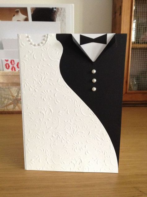 Wedding/Anniversary | I Played With Paper Today! Homemade Wedding Cards, Handmade Cards Diy, Wedding Cards Handmade, Handmade Wedding Invitations, Wedding Anniversary Cards, Engagement Cards, Black Suit, Special People, Creative Cards