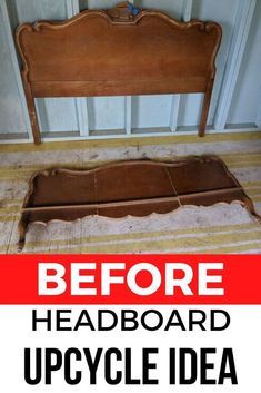 Check out this thrift store headboard and footboard repurosing idea as a farmhouse bench! this upcycling project is fun and perfect if you're decorating on a budget. #diy #headboard #bench Upcycling, Bench From A Headboard, Diy Headboard Bench, Make A Bench, Crate Bench, Repurposed Headboard, Old Headboard, Headboard Diy, Making A Bench