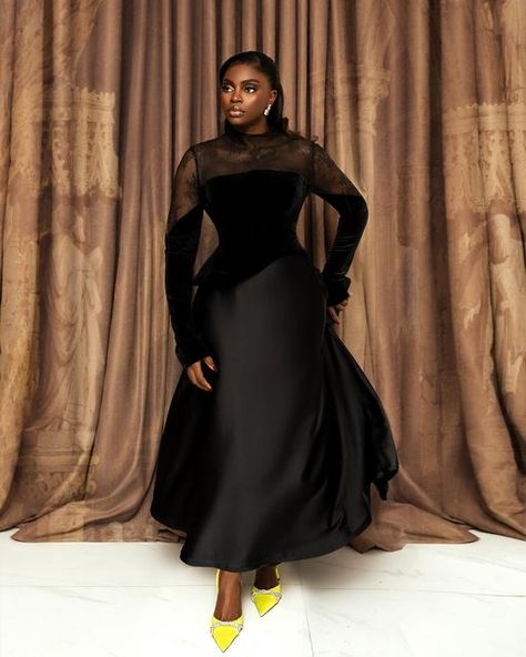 Prudent🦋 on Instagram: "A black Queen   Dress @the_prudentgabrielrtw  Photographer @jeremievisuals" Black Queen Dress, Baddie Black, Modest Dresses Fashion, Classy Gowns, Simple Gowns, Black Church, Church Fashion, Nigerian Styles, Queen Dress