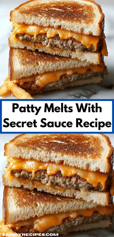 Need a tasty way to enjoy ground beef? This Patty Melts With Secret Sauce Recipe is a must-try among beef recipes. With its mouth-watering secret sauce, it transforms ordinary burgers into extraordinary comfort food that everyone will adore. Patty Melt Sauce Recipe, Patty Melt Sauce, Patty Melts With Secret Sauce, Secret Sauce Recipe, Beef Patties Recipes, Patty Melt Recipe, Patty Melt, Grilled Sandwich, Secret Sauce