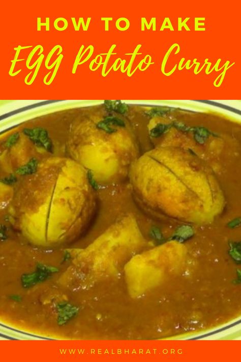 Egg curry with potatoes is a famous Indian curry eaten all over India  and it’s simple, rustic and above all fun to eat. Indian Egg Curry, Curry With Potatoes, Egg Potato, Methi Seeds, How To Make Eggs, Egg Curry, Curry Recipes Indian, Veggie Delight, Potato Curry