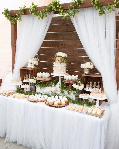 - Check more at https://howcandothis.com/weddingideas/86628/ White Dessert Tables, Wedding Dessert Table Decor, Dessert Table Display, Wedding Cake Dessert Table, Cake Dessert Table, Dessert Bar Wedding, Dessert Table Decor, Cake Table Decorations, Wedding Treats