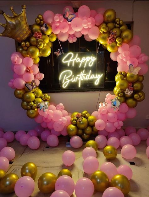 Baby girl 1st Birthday Decoration ideas at home Birthday Decoration Ideas At Home, First Birthday Decorations Girl, 1st Birthday Decoration, Birthday Decoration Ideas, Birthday Theme Decoration, Birthday Background Design, Birthday Decorations At Home, Birthday Room Decorations