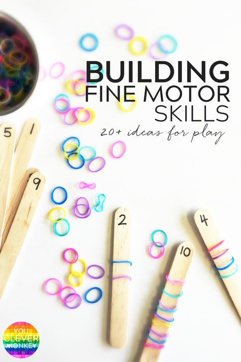 20+ Simple Hands-On Activities That Help Build Fine Motor Skills - with fine motor skills going missing at preschool, try some of these hands-on invitations to help strengthen fine motor skills | you clever monkey Oppgaver For Barn, Skills For Kids, Child Activities, Kindergarten Readiness, Preschool Fine Motor, Fine Motor Skills Activities, Motor Skills Activities, Toddler Snacks, Skills Activities