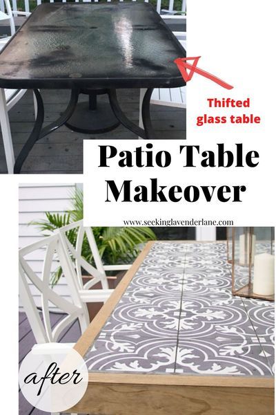 Patio Table Makeover, Diy Patio Ideas, Diy Patio Table, Budget Patio, Diy Tile, Diy Outdoor Decor, Patio Decorating Ideas On A Budget, Mesa Exterior, Table Makeover