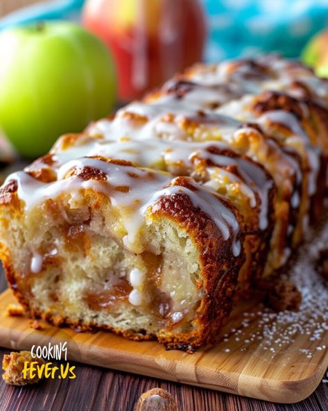 Country Apple Fritter Bread Recipes, Apple Breads, Baked Apple Fritter, Fritter Bread Recipe, Apple Fritter Bread Recipe, Country Apple Fritter Bread, Smell Like A Bakery, Apple Fritters Bread Recipe, Crisp Autumn Morning