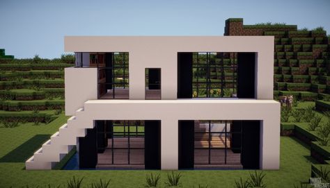 Minecraft Modern Home, Minecraft Small Modern House, Minecraft Modern House Designs, Minecraft Small House, Modern House Minecraft, Modern Minecraft Houses, Modern House Design Interior, Rumah Minecraft Sederhana, House Minecraft