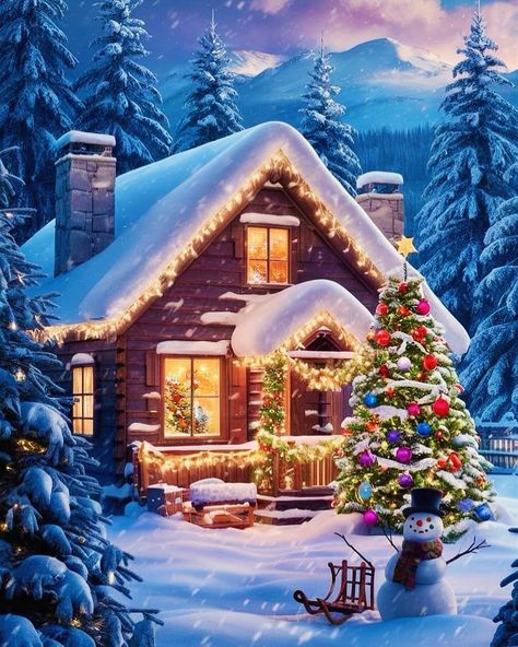 Jingle all year | 1️⃣1️⃣2️⃣ days til Christmas 🎄 #christmaspage #jingleallyear #spreadingcheer #2024 #themostwonderfultimeoftheyear🎄 #peace #joy #love… | Instagram Winter Scenes Wonderland, Cabin Wallpaper, Craft For Wall, Cozy Winter Cabin, Winter Christmas Scenes, Fall Wallpapers, Merry Christmas Gif, Merry Christmas Pictures, Christmas Landscape