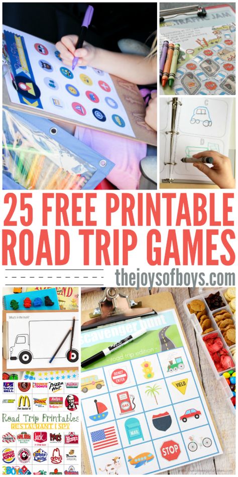 I'm so glad that I found these free printable road trip games!  We have a LONG road trip coming up and these will be perfect for entertaining the kids.  I love the travel bingo! Printable Road Trip Games, Travel Bingo, Printable Road, Kids Travel Activities, Trip Games, Car Activities, Gratis Printables, Road Trip Activities, Road Trip Games