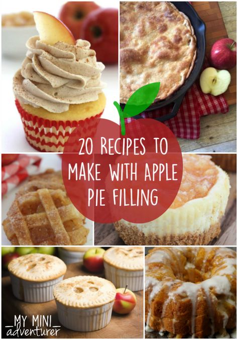 A round up of 20 yummy recipes you can make using homemade or store bought apple pie filling! Can Apple Pie Filling Recipes Easy, Apple Pie Filling Desserts, Quick Apple Pie, Pie Filling Desserts, Apple Pie Jam, Recipe Using Apples, Apple Pie Filling Recipes, Homemade Apple Pie Filling, Canned Apple Pie Filling