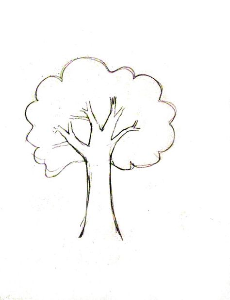 How to draw a tree tutorial Tree Drawing For Kids, Draw Tree, Family Tree Drawing, Trees Drawing Tutorial, Draw A Tree, Tree Drawing Simple, Tree Drawings Pencil, Cartoon Trees, Simple Tree