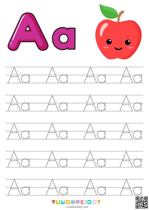 Alphabet tracing worksheets for preschoolers are meant to help children develop their pre-writing skills, improve hand-eye coordination, and learn to write short words. The main task is to point to a word and memorize it. Print the alphabet tracing worksheets for kindergarten and teach the letters one by one. Do not learn many letters in one lesson. Children need to work with each letter repeatedly to improve their writing skills. Alphabet tracing worksheets can be used for handwriting practi... Tracing Letter A Worksheet, Learning To Write Letters Printables, Tracing Letters Worksheets Preschool, Trace Alphabet Letters Free Printable, Toddler Alphabet Printables, Letter Aa Activities For Preschool, Short Sound A, Letter A Worksheets For Kindergarten, Letter A Kindergarten