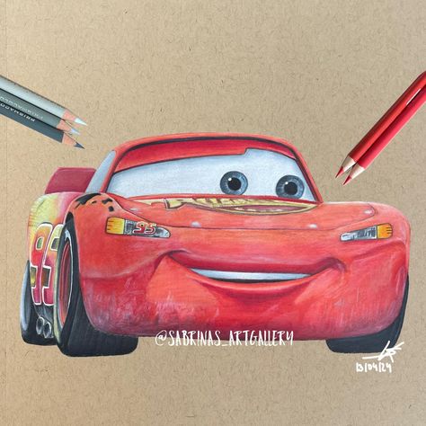 Here’s my drawing of Lightning McQueen⚡️ . Growing up - I absolutely loved this movie, I watched it every week 🤣. Let me know what’s ur favorite movie 🎥 Materials: @prismacolor @strathmoreart toned tan . . follow @sabrinas_artgallery for more posts like this:) . . tags: #art #artist #draw#lightningmcqueen #cars #disneycars #strathmoreart #nerdart @nerdart_features #young_artists_help Drawing Of Lightning, Draw Lightning Mcqueen, Mcqueen Drawing, Lightning Mcqueen Drawing, Draw Lightning, How To Draw Lightning, Faber Castell Polychromos, Cars Movie, Lightning Mcqueen