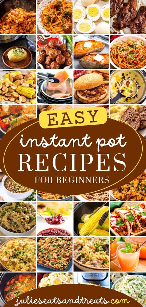 These Easy Instant Pot Recipes for Beginners are quick, easy, and family-approved! These recipes are perfect for the newbie because they are simple but delicious. Pin this to your easy dinner ideas or weekend dinner ideas! Pressure Cooker Recipes For Beginners, Easy Pot Recipes, Instant Pot All In One Meals, 6qt Instant Pot Recipes, Smart Pot Recipes, Best Easy Instant Pot Recipes, Instant Pot Meals For One, Recipes For The Instant Pot, Instapot Meals For One