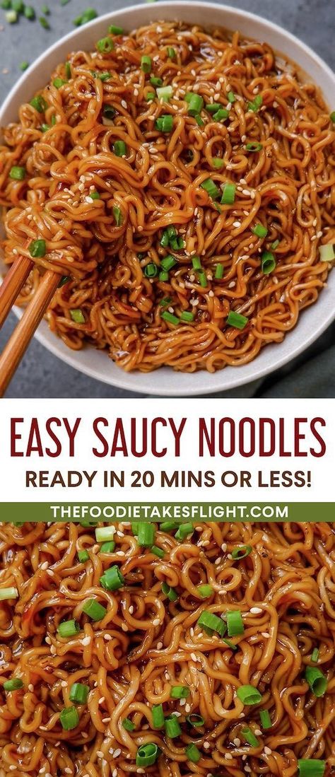 Saucy Ramen, Ramen Dinner, Ramen Recipes Easy, Easy Ramen, Noodle Recipes Easy, Noodle Dish, Salad Pasta, Ramen Recipes, Noodle Recipes