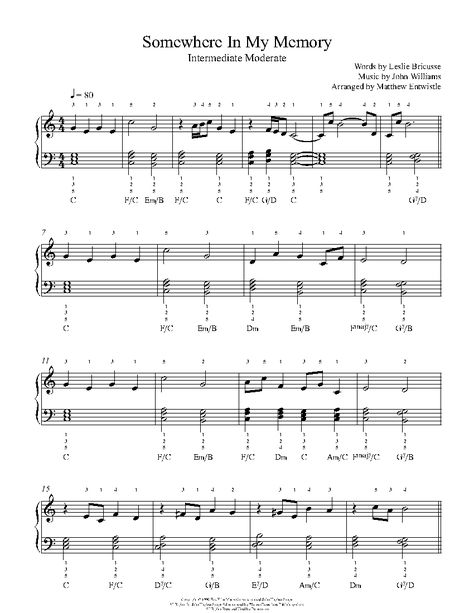 Somewhere In My Memory by John Williams Piano Sheet Music | Intermediate Level Somewhere In My Memory, Christmas Piano, Opera Music, John Williams, Christmas Note, Music Lesson, My Memory, Piano Lessons, Piano Sheet