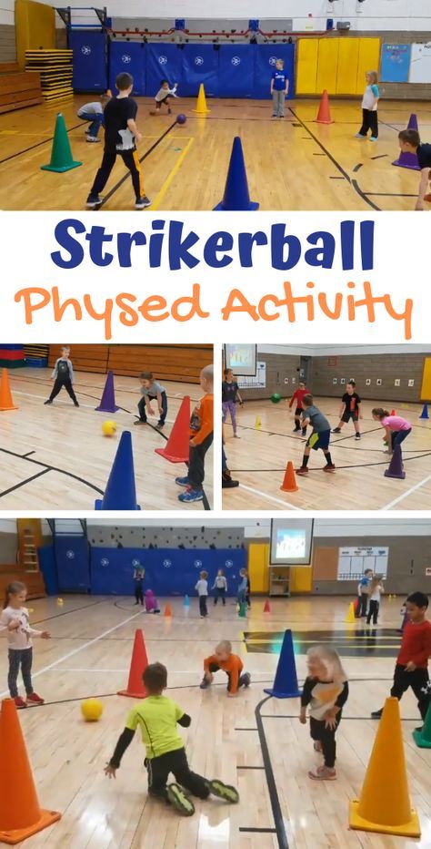 PE Teacher Kalie Schult shares her activity called Strikerball, a continuous game that works on many aspects including moving, striking, reaction time, and strategic play. #physed Physical Education Activities Pe Games, Pe Games Elementary, Pe Lesson Plans, Gym Games For Kids, Elementary Physical Education, Elementary Pe, Physical Education Lessons, Pe Activities, Pe Lessons