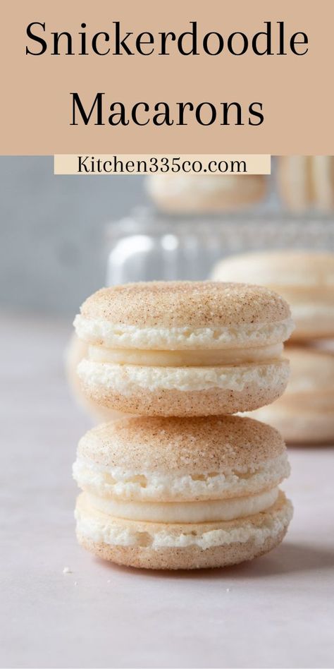 Snickerdoodle Macarons, Easy Macaroons Recipe, French Macaroon Recipes, Macaron Filling, Macaron Flavors, Macaron Cookies, French Macaron, Macaroon Recipes, Macaron Recipe