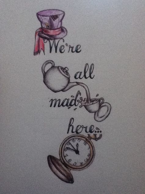 &quot;We&#39;re all mad here&quot; - Alice in Wonderland | Possibly considering this tatoo. I Want A Tattoo, Small Easy Drawings, Gatto Del Cheshire, Princess Tattoo, Wonderland Tattoo, Tattoo Zeichnungen, Harry Potter Tattoos, Cat Tattoos, Disney Tattoo